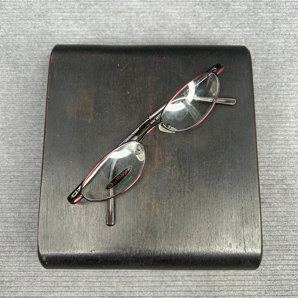 Calliope Collection Electra Ruby Oval Y2k Eyeglass Frames Burgundy Black
